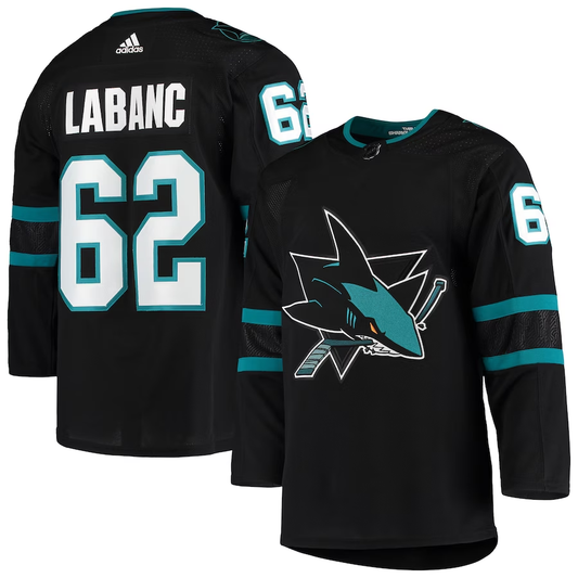 Men's San Jose Sharks Kevin Labanc #62 Black Alternate Authentic Jersey1