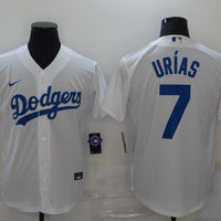 Men's Los Angeles Dodgers Julio Urias #7 White Replica Baseball Jersey1