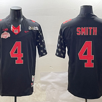 Men's Ohio State Buckeyes Jeremiah Smith Black 2025 CFP Final National Champions Patch F.U.S.E. Jersey