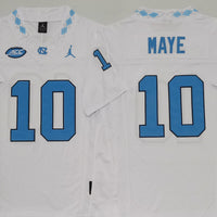 Men's North Carolina Tarheels Drake Maye #10 White Player Jersey