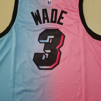 Men's Miami Heat Dwyane Wade #3 Pink/Blue Swingman Player Jersey1