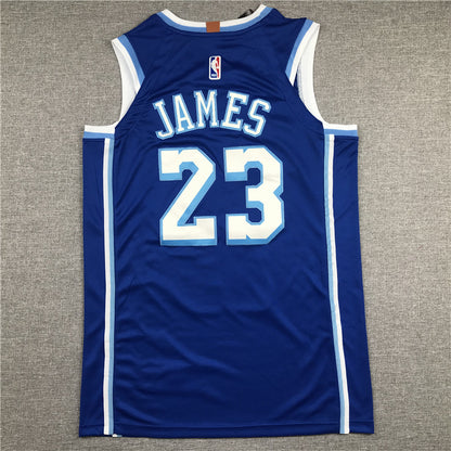 Men's Los Angeles Lakers LeBron James #23 Blue Swingman Jersey1