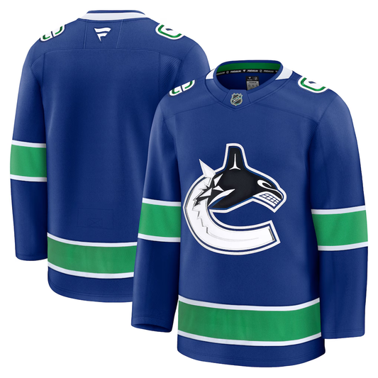 Men's Vancouver Canucks Fanatics Blue Home Premium Blank Jersey