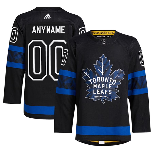 Men's Toronto Maple Leafs Black Authentic  x drew house Alternate Custom Jersey1