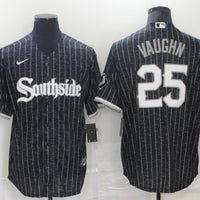Men's Chicago White Sox Jim Abbott #25 Black Replica Baseball Jersey1