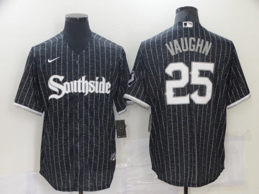 Men's Chicago White Sox Jim Abbott #25 Black Replica Baseball Jersey1