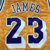 Men's Los Angeles Lakers LeBron James #23 NBA Orange Swingman Jersey1