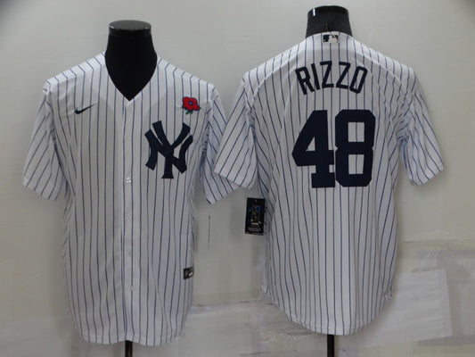 Men's New York Yankees Anthony Rizzo #48 White Replica Player Jersey1