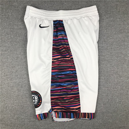 Men's Brooklyn Nets White City Edition Basketball Shorts1