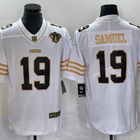 Men's San Francisco 49ers Deebo Samuel #19 White 75th Anniversary Game Player Jersey1
