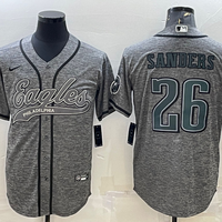 Men's Philadelphia Eagles Miles Sanders #26 Gray Player Jersey1 Joint Edition