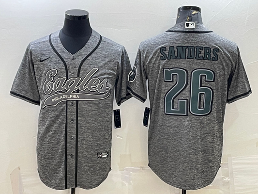 Men's Philadelphia Eagles Miles Sanders #26 Gray Player Jersey1 Joint Edition