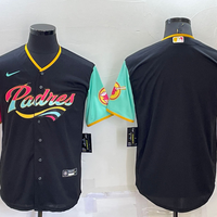 Men's San Diego Padres Black City Connect Replica Blank Jersey1