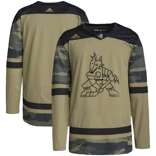 Men's Arizona Coyotes Camo Military Appreciation Team Authentic Practice Blank Jersey1