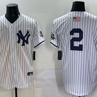 Men's New York Yankees Derek Jeter #2 White Alternate Replica Player Jersey