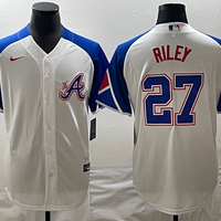 Men's Atlanta Braves Austin Riley Nike White 2023 City Connect Replica Player Jersey1