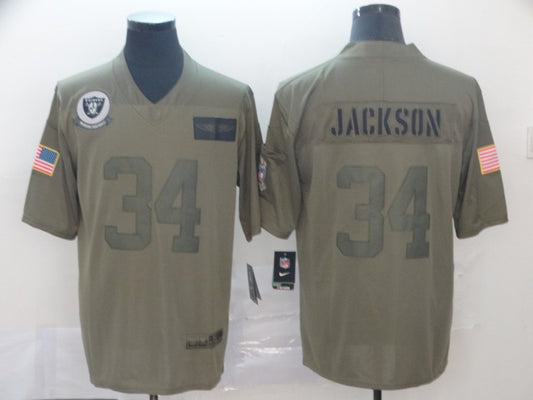 Men's Las Vegas Raiders Bo Jackson #34 Brown Game Jersey1