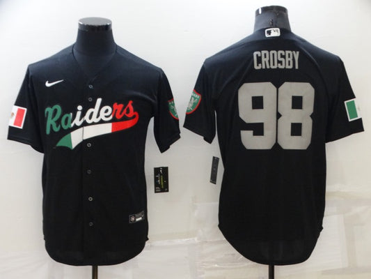 Men's Las Vegas Raiders Maxx Crosby #98 Black Player Game Jersey1 Joint Edition