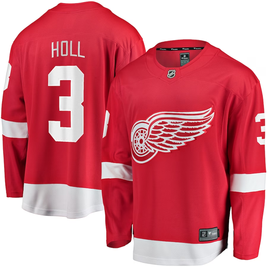 Men's Detroit Red Wings Justin Holl #3 Red Home Breakaway Jersey1