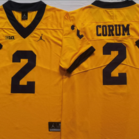 Men's Michigan Wolverines Blake Corum #2 Yellow  Alumni Player Game Jersey