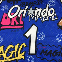Men's Orlando Magic Penny Hardaway #1 Blue Swingman Graffiti Edition Jersey1