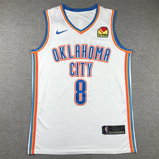 Men's Oklahoma City Thunder Jalen Williams #8 White Swingman Jersey1 - Association Edition