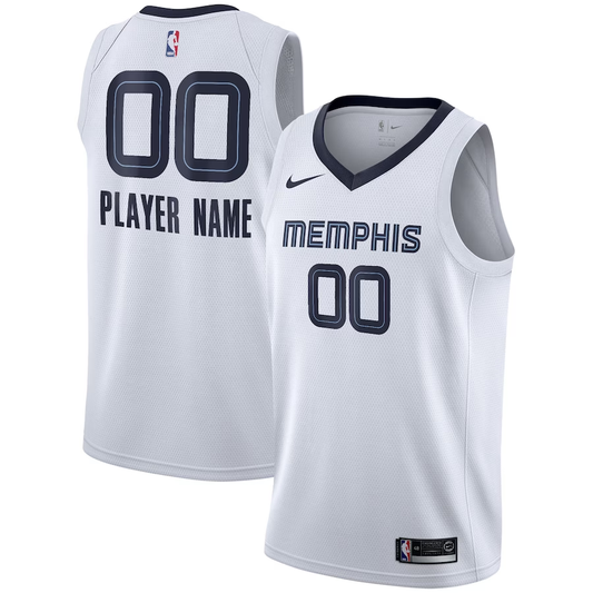 Men's Memphis Grizzlies White 2020/21 Swingman Custom Jersey1 - Association Edition