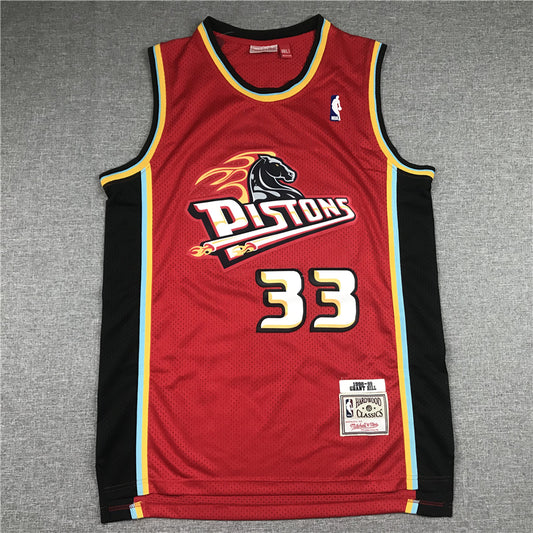 Men's Detroit Pistons Grant Hill 1998-99 Red Hardwood Classics Swingman Jersey1