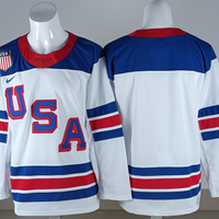 Men's United States Hockey White 2026 Winter Olympics Blank Jersey