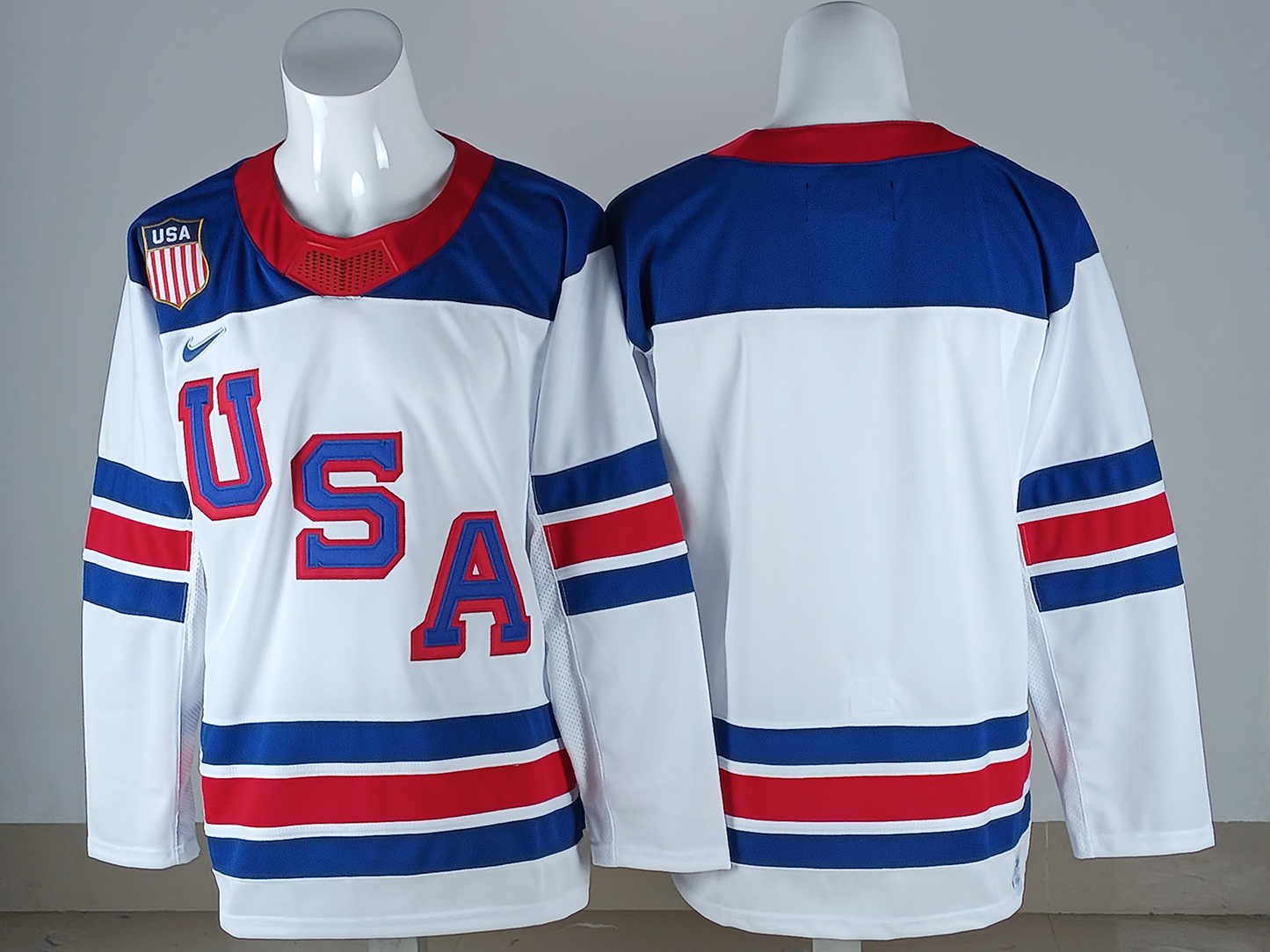 Men's United States Hockey White 2026 Winter Olympics Blank Jersey