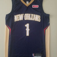 Men's New Orleans Pelicans Zion Williamson #1 NBA Dark Blue Swingman Jersey1