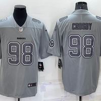 Men's Las Vegas Raiders Maxx Crosby #98 Gray Atmosphere Fashion Game Jersey1