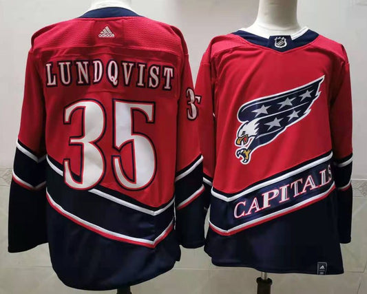 Men's Washington Capitals Henrik Lundqvist #35 Red Home Breakaway Player Jersey1