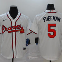 Men's Atlanta Braves Freedie Freeman #5 MLB White Replica Player Jersey1