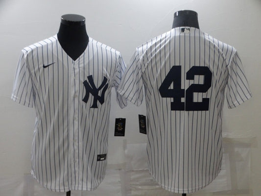 Men's New York Yankees Mariano Rivera #42 White Replica Player Name Jersey1