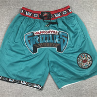 Men's Memphis Grizzlies Green Embroidered Pocket Basketball Shorts1