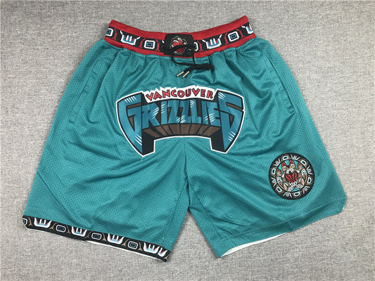 Men's Memphis Grizzlies Green Embroidered Pocket Basketball Shorts1