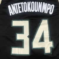 Men's Milwaukee Bucks Giannis Antetokounmpo #34 Black Replica Player Jersey1