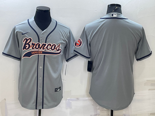 Men's Denver Broncos Gray Blank Jersey1