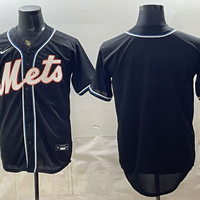 Men's New York Mets Fashion Replica Black Out Jersey