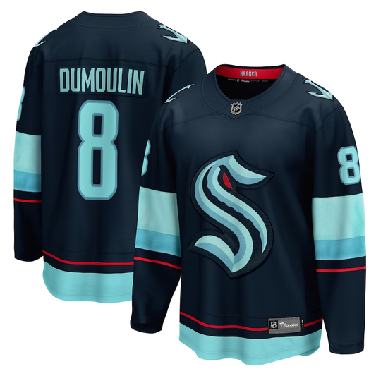Men's Seattle Kraken Brian Dumoulin #8 Deep Sea Blue Home Breakaway Player Jersey1