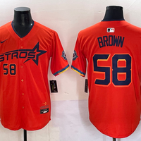 Men's Houston Astros Hunter Brown #58 Orange 2025 City Connect Limited Player Jersey