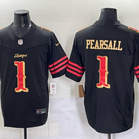 Men's San Francisco 49ers Ricky Pearsall #1 Black 2025 Rivalries Collection Game Jersey
