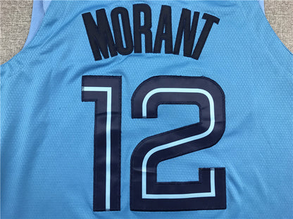 Men's Memphis Grizzlies Ja Morant #12 Blue Replica Fast Break Jersey1