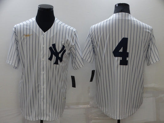 Men's New York Yankees Lou Gehrig #4 White Home Replica Player Name Jersey1