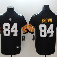 Men's Pittsburgh Steelers Antonio Brown #84 Black Player Game Jersey1