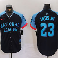 Men's National League Fernando Tatis Jr. #23 Navy 2024 MLB All-Star Game Limited Player Jersey1