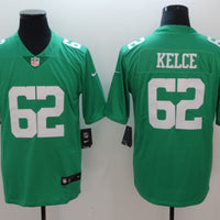 Men's Philadelphia Eagles Jason Kelce #62 Green Game Jersey1