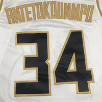 Men's Milwaukee Bucks Giannis Antetokounmpo #34 White Swingman Jersey1