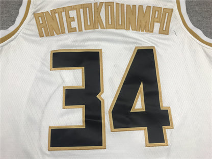 Men's Milwaukee Bucks Giannis Antetokounmpo #34 White Swingman Jersey1